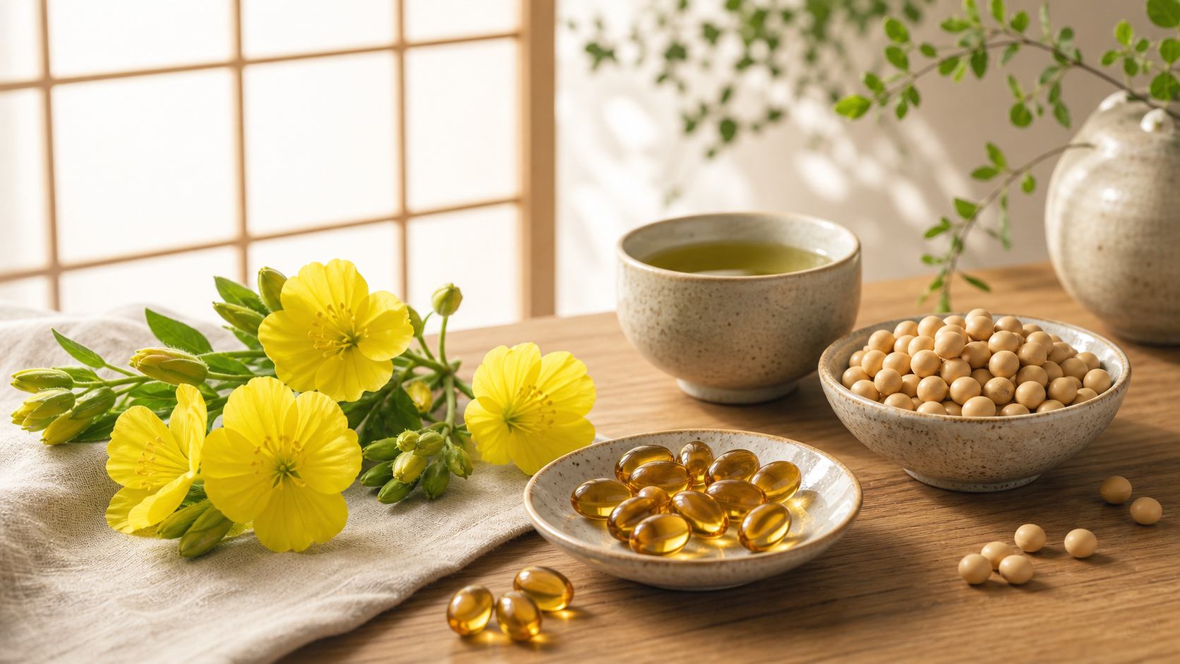 ゆらぎ世代の毎日に ― 月見草オイルと大豆イソフラボン